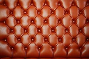 Upholstered leather furniture in the classic style of rhombus with button. Generative AI photo