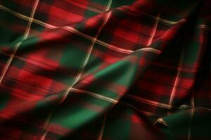 Christmas tartan plaid design. Seasonal background with plaid texture. Generative AI photo