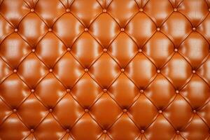 Upholstered leather furniture in the classic style of rhombus with button. Generative AI photo