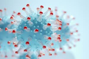 Virus molecule model with beautiful structure on a light background. Generative AI photo