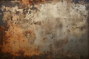 Dark worn rusty metal texture background. Generative AI photo