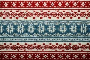 Retro handmade Christmas sweater knit texture. Generative AI photo