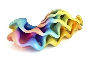 3d colorful volumetric gradient shape isolated on a white background. AI Generative photo