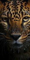 Leopard macro photography. AI Generated photo