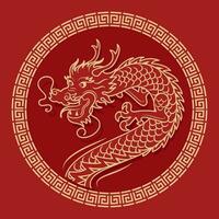 chino nuevo año de el de madera continuar. brillante vector Clásico bandera con oro patrón, asiático estilo. antiguo modelo. para póster, bandera, volantes, publicidad