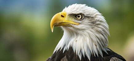 Portrait of an american bald eagle, wildlife. Generative AI photo