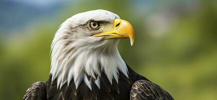 Portrait of an american bald eagle, wildlife. Generative AI photo