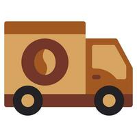 Coffee truck icon vector