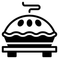 comida y panadería tarta icono vector