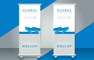 Modern roll up banner design template. flyer. pull up. presentation. brochure. poster. advertisement. print media vector