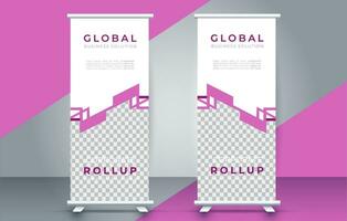 Modern roll up banner design template. flyer. pull up. presentation. brochure. poster. advertisement. print media vector