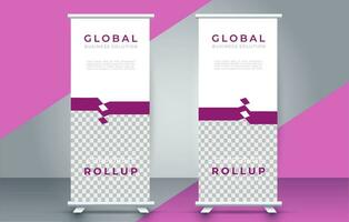 Modern roll up banner design template. flyer. pull up. presentation. brochure. poster. advertisement. print media vector