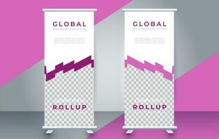 Modern roll up banner design template. flyer. pull up. presentation. brochure. poster. advertisement. print media vector