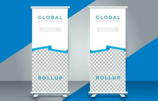 Modern roll up banner design template. flyer. pull up. presentation. brochure. poster. advertisement. print media vector