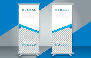 Modern roll up banner design template. flyer. pull up. presentation. brochure. poster. advertisement. print media vector