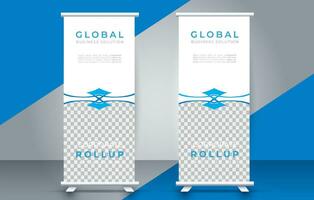 Modern roll up banner design template. flyer. pull up. presentation. brochure. poster. advertisement. print media vector