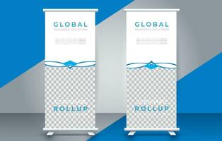 Modern roll up banner design template. flyer. pull up. presentation. brochure. poster. advertisement. print media vector