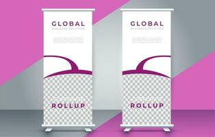 Modern roll up banner design template. flyer. pull up. presentation. brochure. poster. advertisement. print media vector