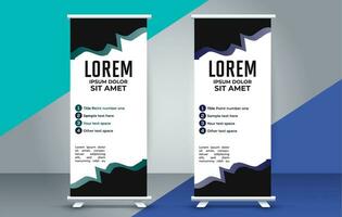 professional business roll up display standee template design vector