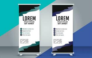 professional business roll up display standee template design vector