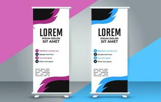 professional business roll up display standee template design vector