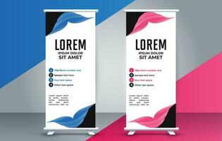 professional business roll up display standee template design vector