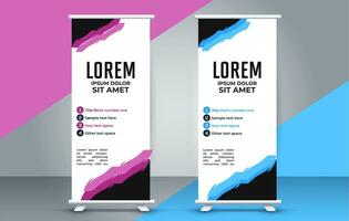 professional business roll up display standee template design vector