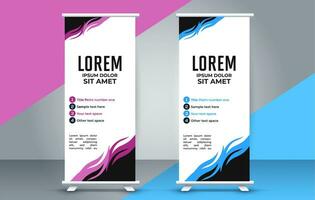 professional business roll up display standee template design vector