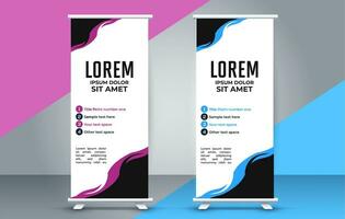 professional business roll up display standee template design vector