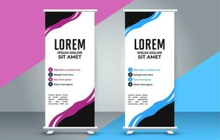 professional business roll up display standee template design vector