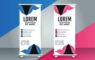 professional business roll up display standee template design vector