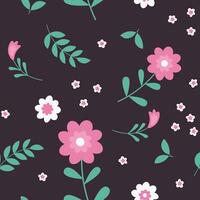 Abstract flat hand draw floral pattern background. Vector. vector