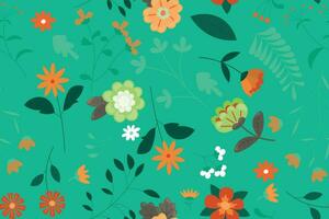 Abstract flat hand draw floral pattern background. Vector. vector