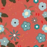 Abstract flat hand draw floral pattern background. Vector. vector