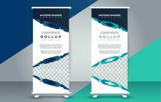 business roll up banner design display standee for presentation purpose vector