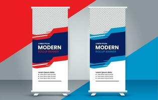 professional business roll up display standee template design vector