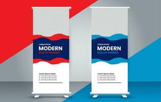 professional business roll up display standee template design vector