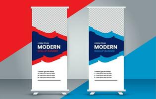 professional business roll up display standee template design vector