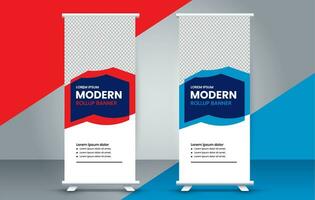 professional business roll up display standee template design vector