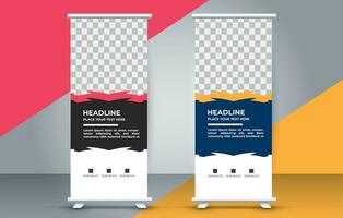 professional business roll up display standee template design vector