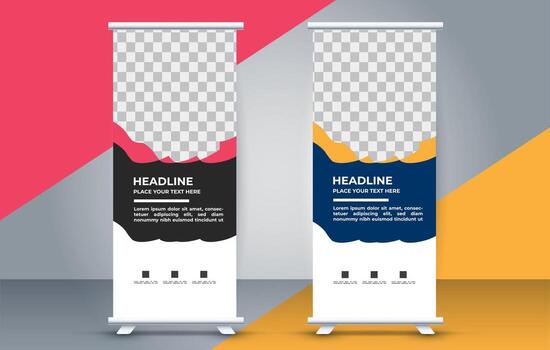 professional business roll up display standee template design vector