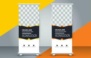 professional business roll up display standee template design vector