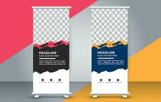 professional business roll up display standee template design vector