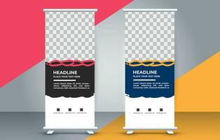 professional business roll up display standee template design vector