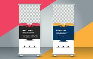 professional business roll up display standee template design vector