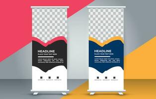 professional business roll up display standee template design vector