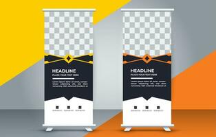 professional business roll up display standee template design vector