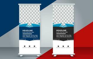 professional business roll up display standee template design vector