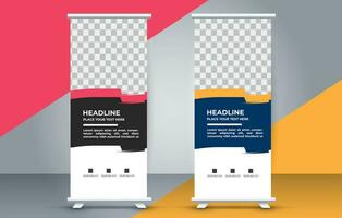 professional business roll up display standee template design vector