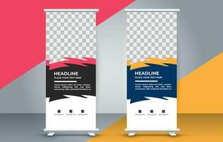 professional business roll up display standee template design vector